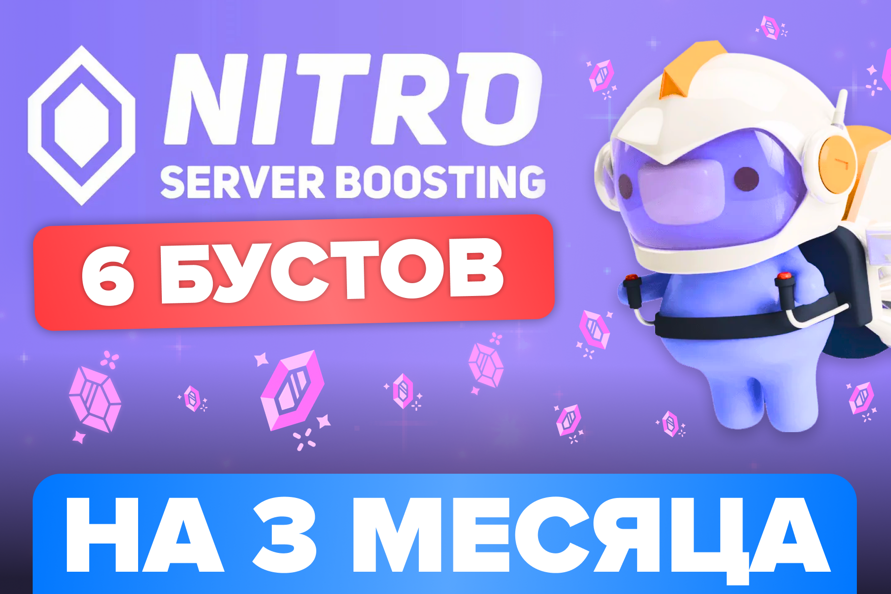 Discord Server Boosting 6 бустов