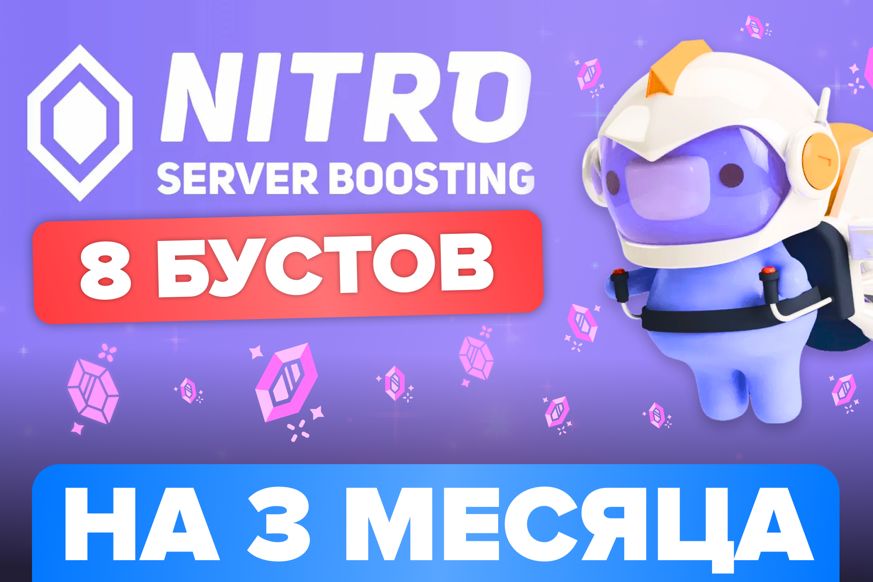 Discord Server Boosting 8 бустов