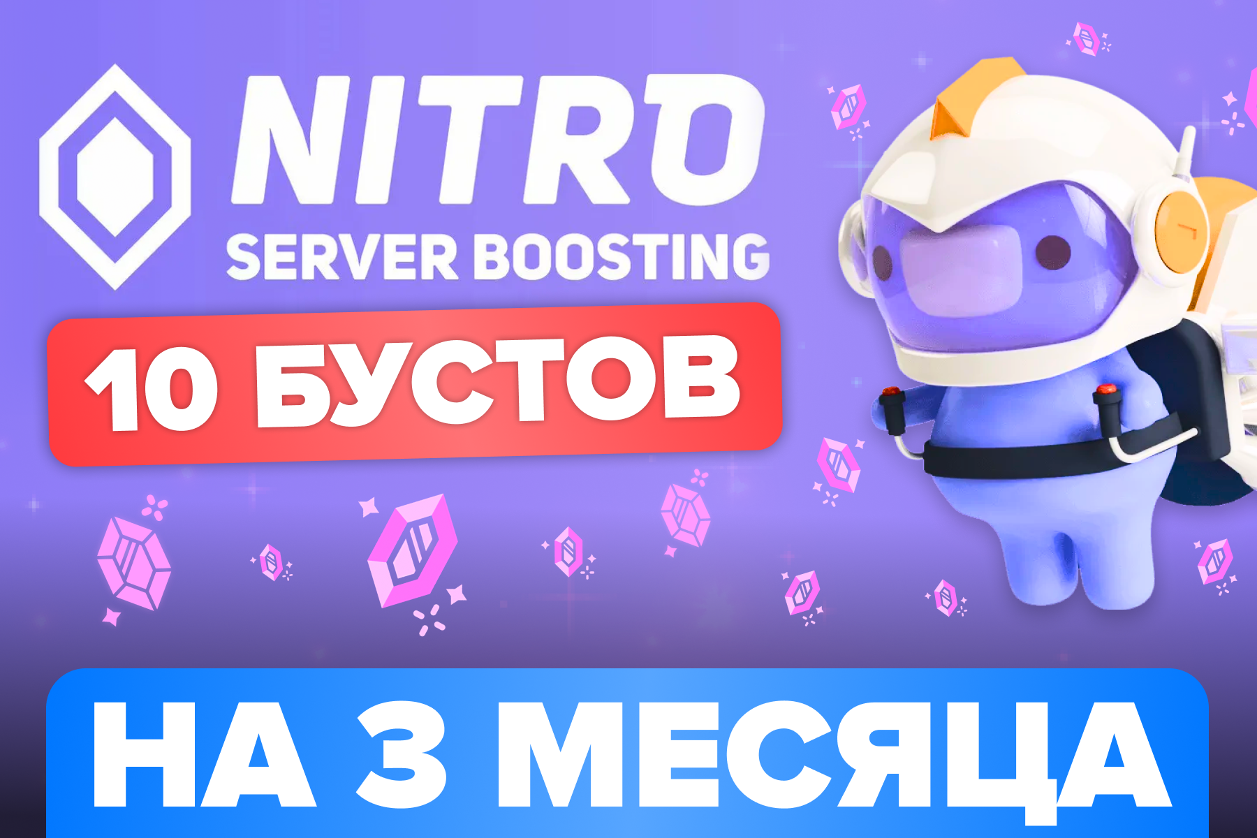 Discord Server Boosting 10 бустов